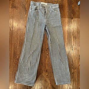 Reformation checked straight leg pants size 25
